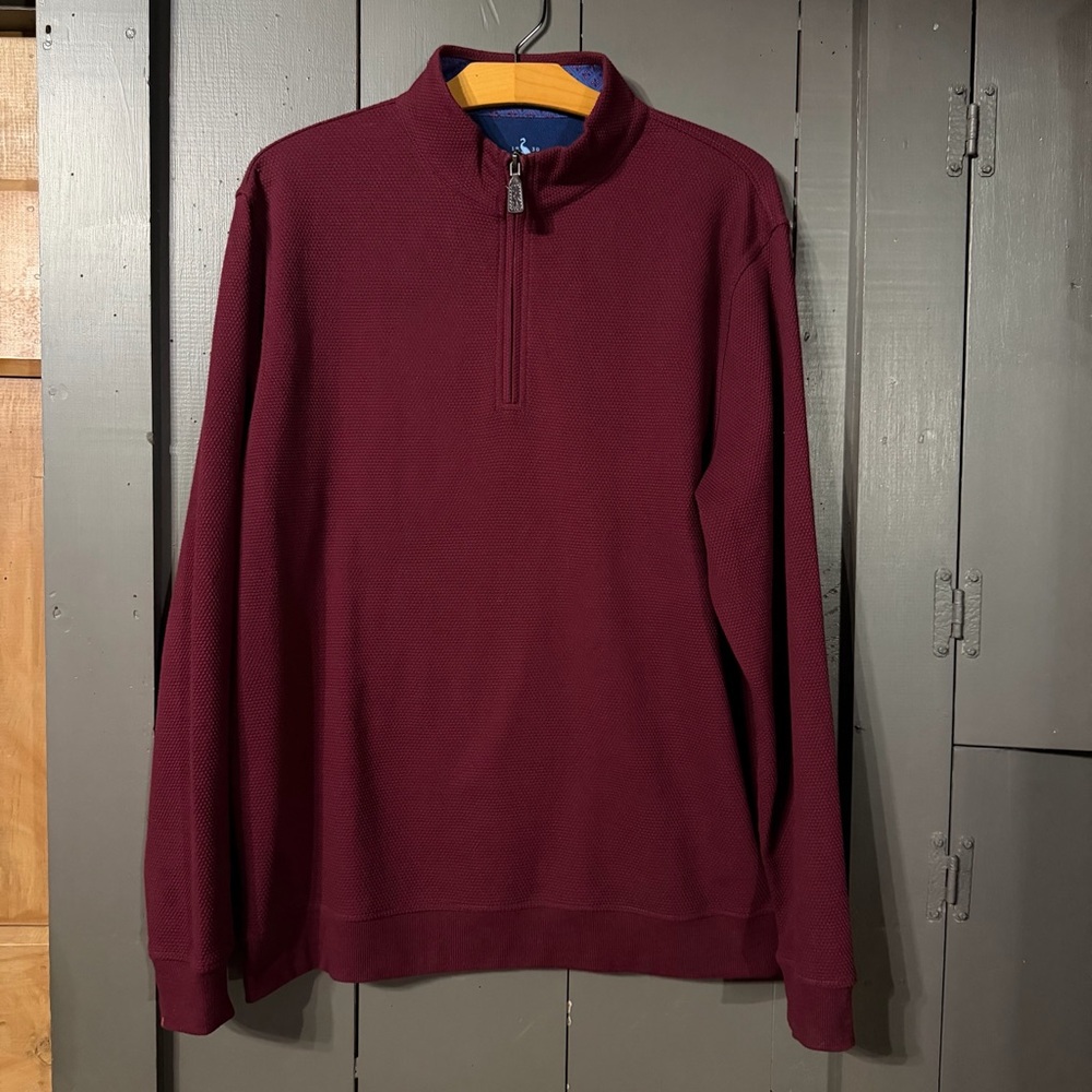 Tailorbyrd Men's Maroon Zip-Up Sweater